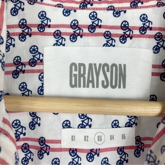 Grayson The Hero Button Down Bicycle Print Shirt - Picture 3 of 7